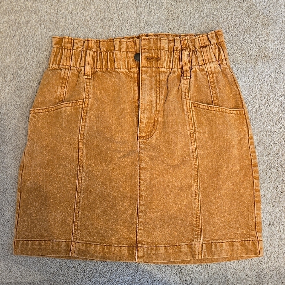 Tan Denim Skirt